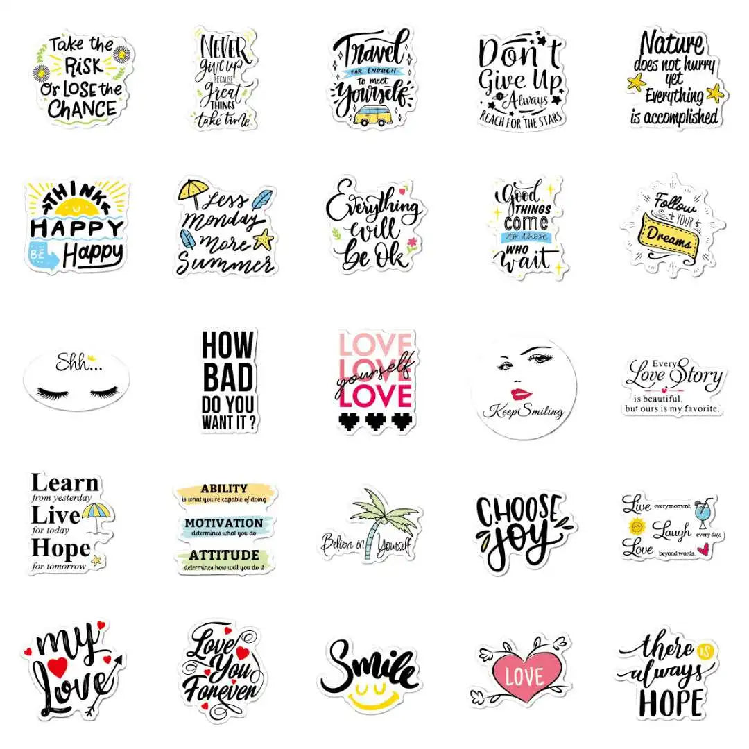 10 pcs Assorted Inspirational Vinyl Stickers