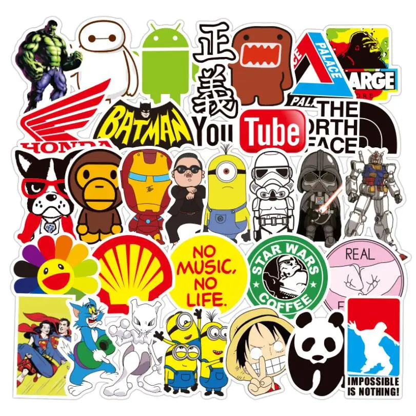 10 pcs Assorted Mixed Cartoon Stickers